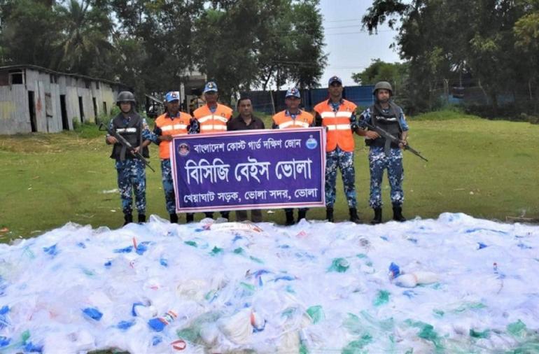 ভোলার লালমোহনে ১৬ লাখ ৮০ হাজার মিটার কারেন্ট জাল জব্দ